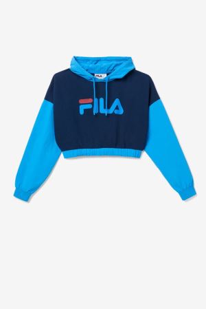 FILA Saachi Hoodies Blue / Navy / Red,Womens Clothing | CA.LOHVDP702